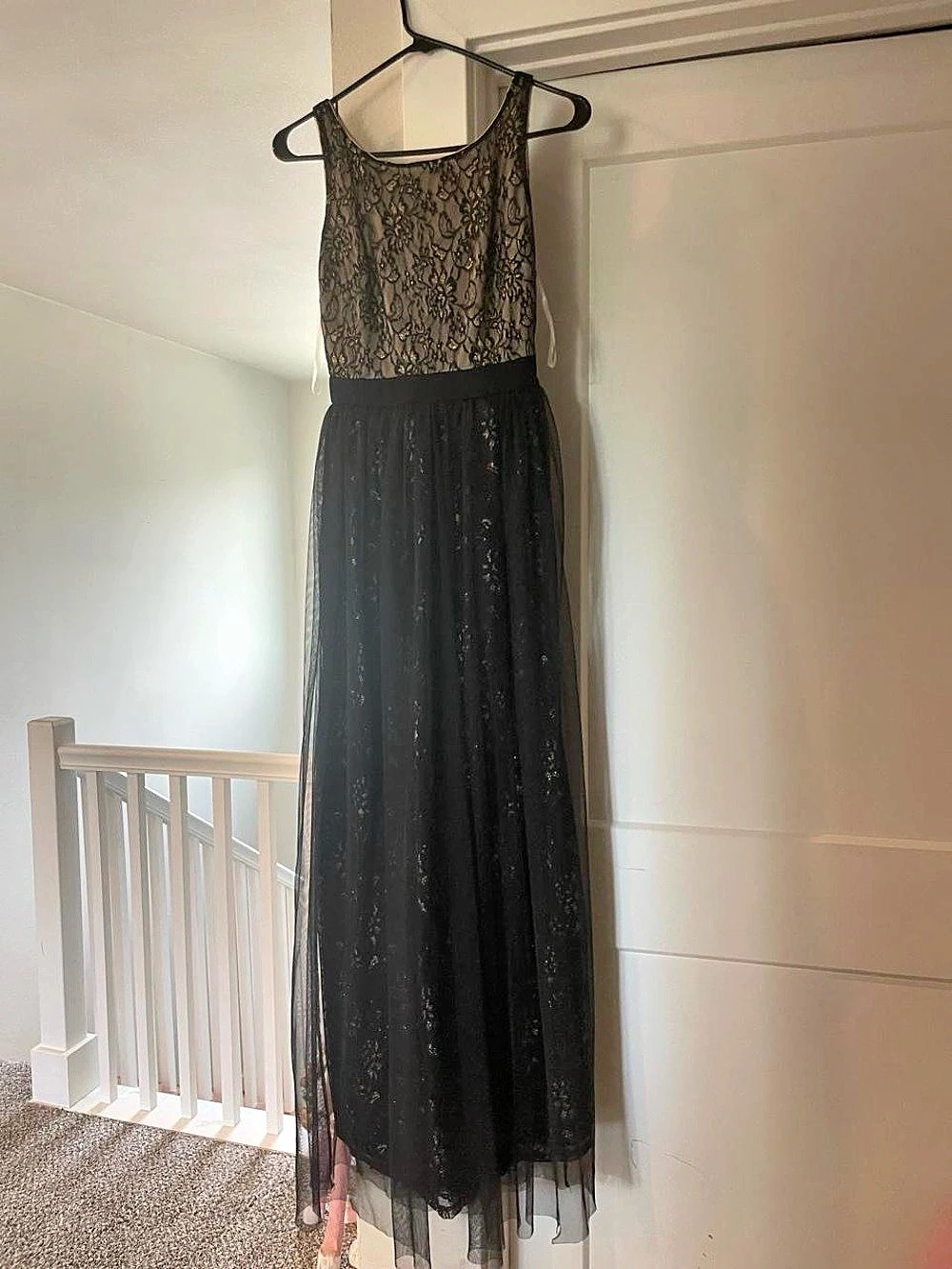 Black Floral Lace Maxi Dress Like New